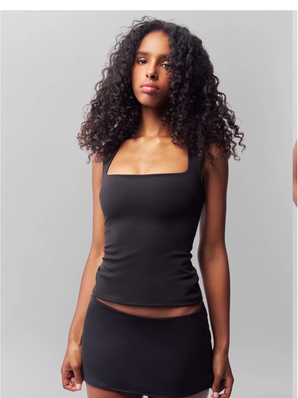 Guizio Micro Mini Stretch Skirt in Black